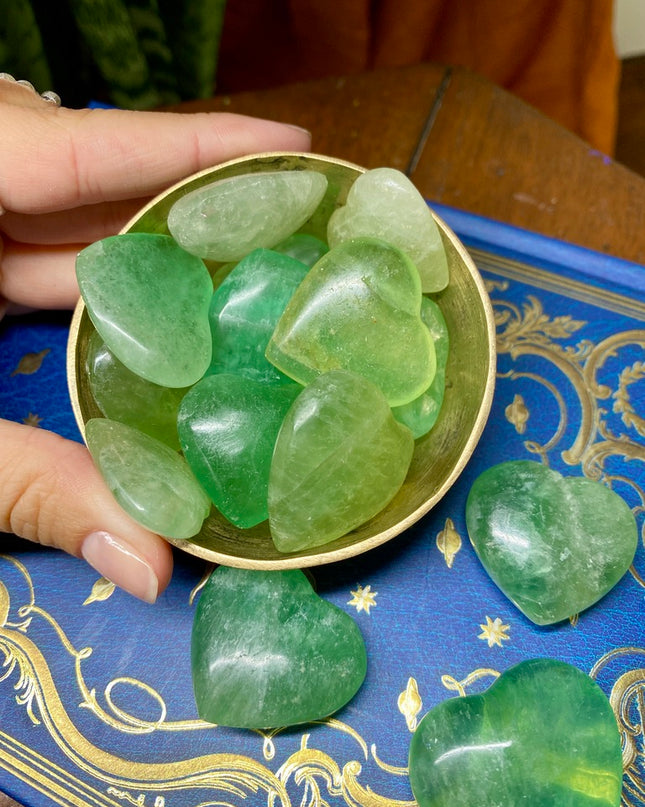 Green Fluorite Heart Stone