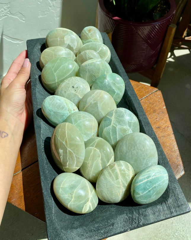 Green Moonstone Palm Stone |