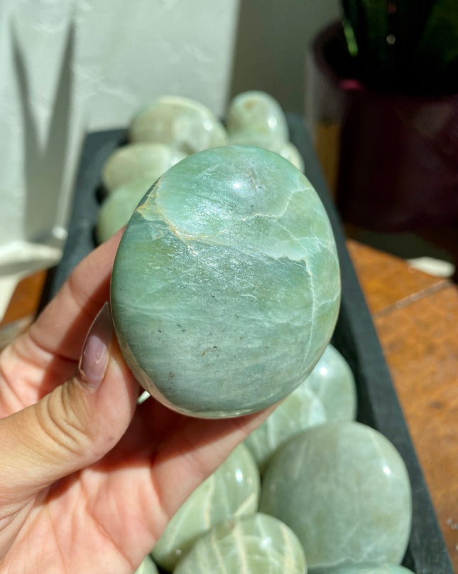 Green Moonstone Palm Stone |