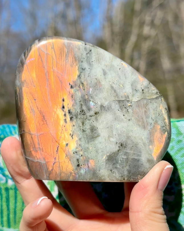 Fire Flash Labradorite Freeform | Path to Insight & Energy
