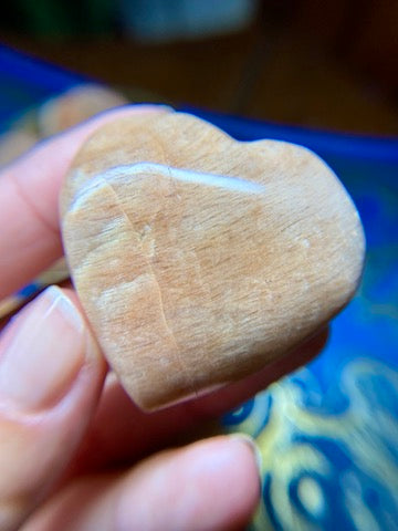 Peach Moonstone Heart Stone | Heart Centered