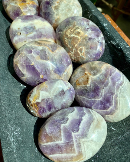 Dream Amethyst Palm Stone | Banded Crystal for Clarity & Intuition
