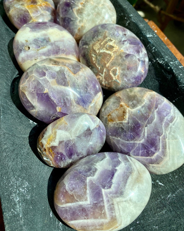 Dream Amethyst Palm Stone | Banded Crystal for Clarity & Intuition