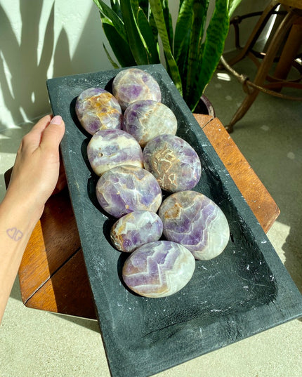 Dream Amethyst Palm Stone | Banded Crystal for Clarity & Intuition