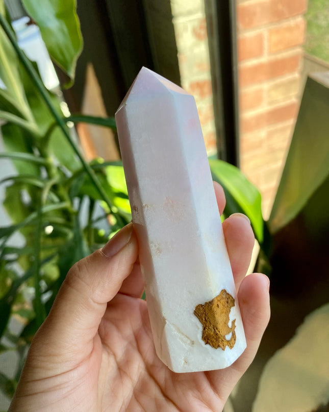 Pink Mangano | Pink Calcite Tower | Spiritual | Soothing Crystals