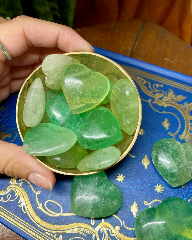 Green Fluorite Heart Stone