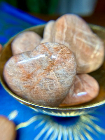 Peach Moonstone Heart Stone | Heart Centered