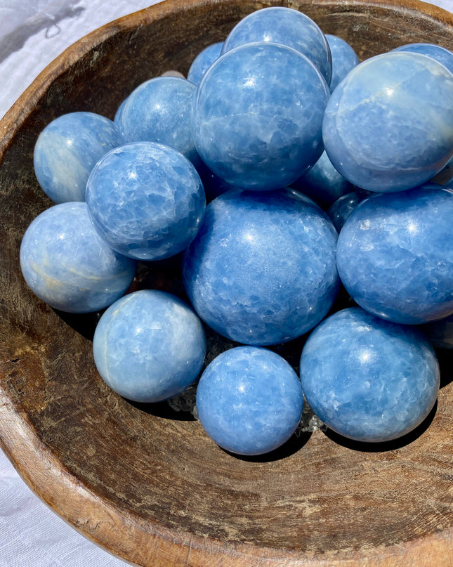 Blue Celestite Sphere | Rare Energy Stone for Peace & Intuition