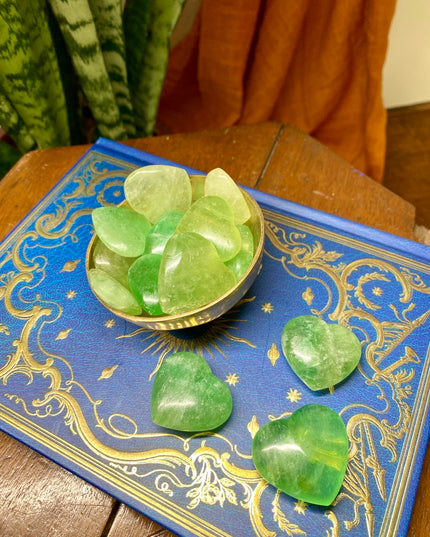 Green Fluorite Heart Stone