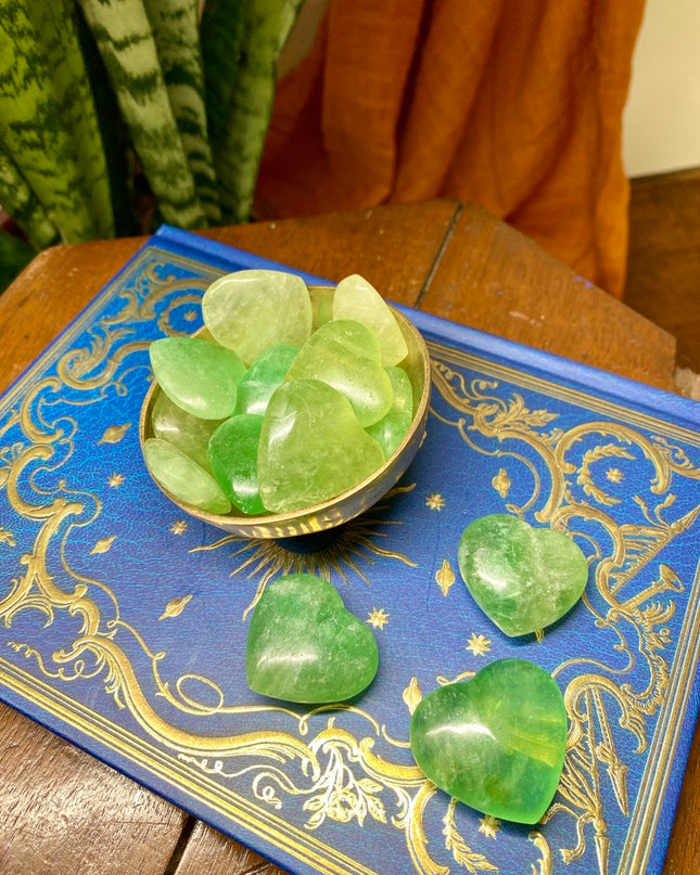 Green Fluorite Heart Stone