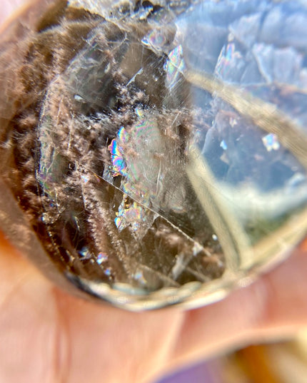 Black Moonstone Palm Stone | Intuition and Reflection
