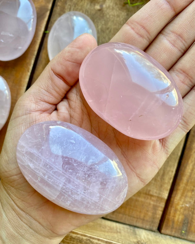 Rose Quartz Palm Stone | Unconditional Love & Radiance