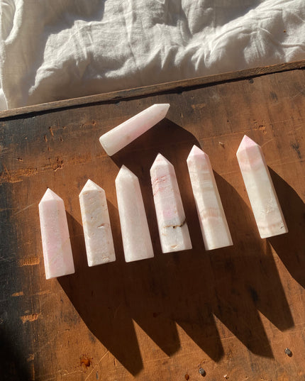 Pink Mangano | Pink Calcite Tower | Spiritual | Soothing Crystals