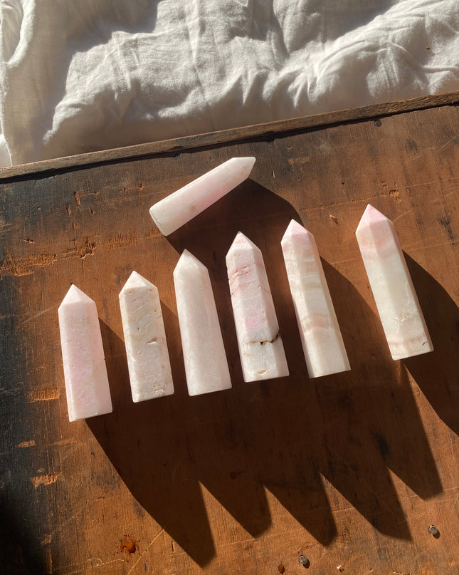 Pink Mangano | Pink Calcite Tower | Spiritual | Soothing Crystals