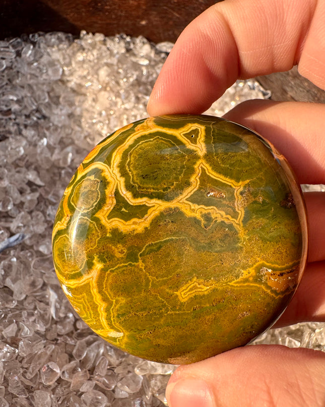 Kabamby Ocean Jasper Palm Stone | Ancient Healing Earth Energy