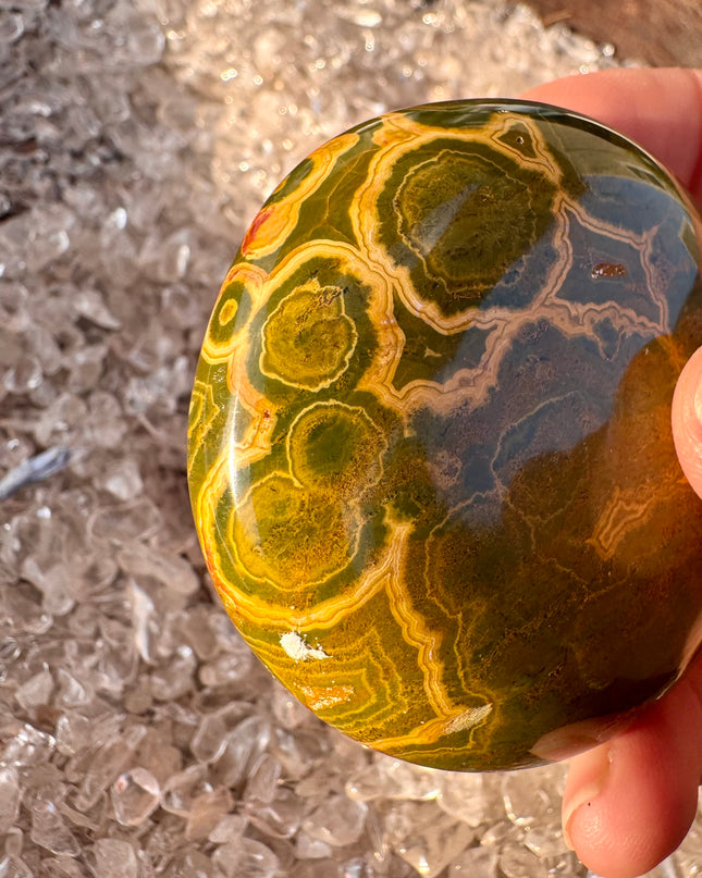 Kabamby Ocean Jasper Palm Stone | Ancient Healing Earth Energy