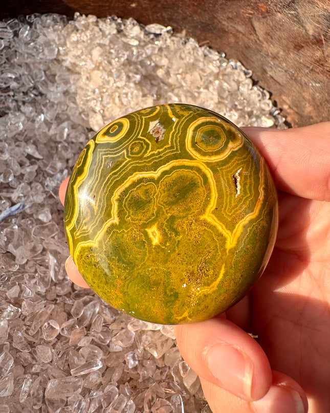 Kabamby Ocean Jasper Palm Stone | Ancient Healing Earth Energy